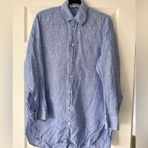 Zara Blue 100% Linen Men's Shirt